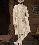 Beige sherwani for men | men's wedding wear