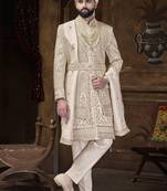 Golden sherwani for men | men's wedding wear