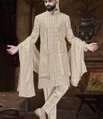 Beige sherwani for men | men's wedding wear