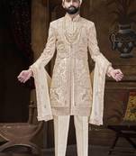 Beige sherwani for men | men's wedding wear