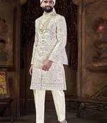 Off white sherwani for men | men's wedding wear