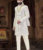 Off white sherwani for men | men's wedding wear