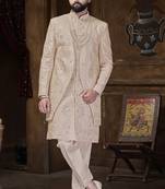 Rose gold pink sherwani for men | men's wedding wear
