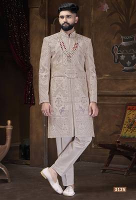 Rose gold pink sherwani for men | men's wedding wear 1