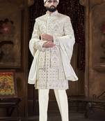 Off white sherwani for men | men's wedding wear