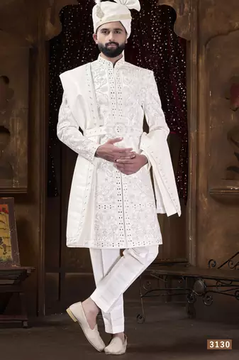 White sherwani for men | men's wedding wear