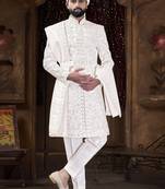 White sherwani for men | men's wedding wear