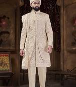 Beige sherwani for men | men's wedding wear