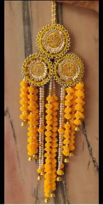 handcrafted genda florel pearl door hanging latkan decorative wall hanging for home decor (pack of 2) 1