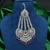 Handmade Silver Cubic Zirconia Passa with Ruby Accents – Traditional Mughal Jhumar Headpiece