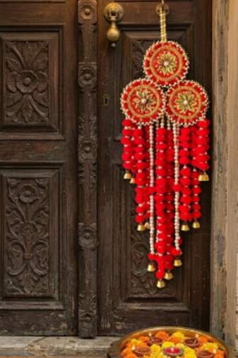handmade hanging home decorative wall hangingdiwali festival pooja room home decor (pack of 2)