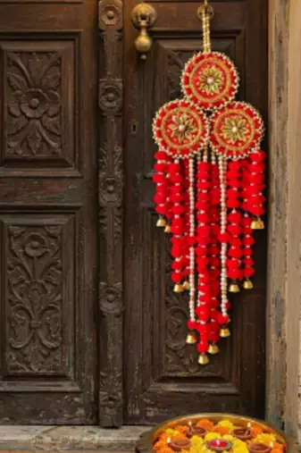 handmade hanging home decorative wall hangingdiwali festival pooja room home decor (pack of 2)