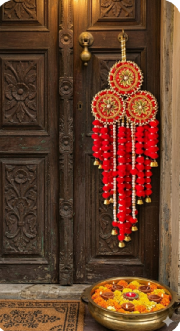handmade hanging home decorative wall hangingdiwali festival pooja room home decor (pack of 2)