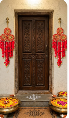 handmade hanging home decorative wall hangingdiwali festival pooja room home decor (pack of 2) 3