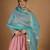 Light pink chanderi lehenga set with zari blouse & katan silk dupatta