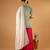 Aqua short kurta with hot pink palazzo and embroidered ivory chanderi dupatta