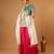 Aqua short kurta with hot pink palazzo and embroidered ivory chanderi dupatta