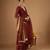Maroon chanderi wrap anarkali set with zari striped dupatta