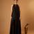 Sleeveless chanderi short kurti and sharara with embroidered katan dupatta in black