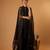 Sleeveless chanderi short kurti and sharara with embroidered katan dupatta in black