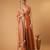 Saffron brown handwoven chanderi kurta sharara set with chanderi zari stripes dupatta