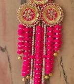handmade genda florel pearl door hanging latkan decorative wall hanging for home decor (pack of 2)