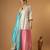 Silver embroidred zari silk wrap kurta with pink sharara & light blue embroidered dupatta