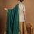 Silver zari kurta & gold zari sharara set with green embroidered dupatta