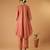 Coral embroidered chanderi kurta set with tissue dupatta