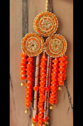 handmade genda florel pearl door hanging decorative wall hanging for home temple wedding festival decor (pack of 2)