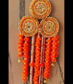 handmade genda florel pearl door hanging decorative wall hanging for home temple wedding festival decor (pack of 2)