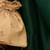 Beige georgette beaded satin potli bag
