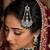 Silver Finish Emerald Green Jhumar Passa, Cubic Zirconia Bridal Headpiece, Indian Wedding Side Tikka