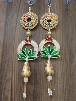 handmade decorative home wall hanging for elegant decor home pooja room and hanging decoration (pack of 2) 1