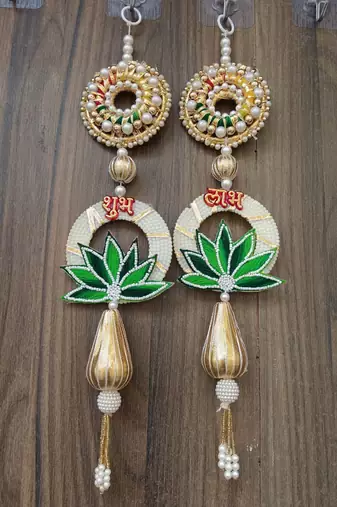 handmade decorative home wall hanging for elegant decor home pooja room and hanging decoration (pack of 2)