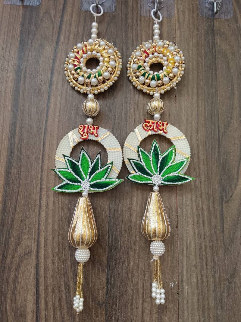 handmade decorative home wall hanging for elegant decor home pooja room and hanging decoration (pack of 2)