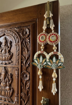 handmade decorative home wall hanging for elegant decor home pooja room and hanging decoration (pack of 2) 2