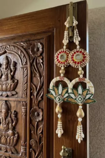 handmade decorative home wall hanging for elegant decor home pooja room and hanging decoration (pack of 2)