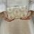 Beige silk metallic clutch