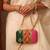 Multicolor satin metallic clutch