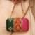 Multicolor satin metallic clutch