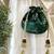 Green velvet suede potli bag