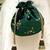 Green velvet suede potli bag