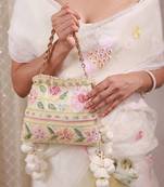 Multicolor floral embroidered potli bag