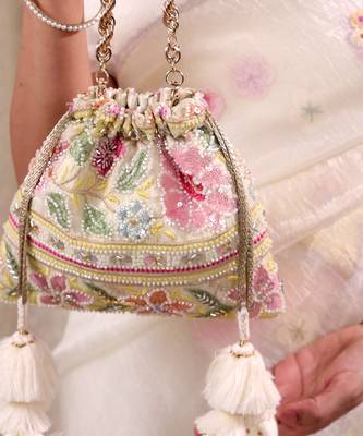 Multicolor floral embroidered potli bag 2