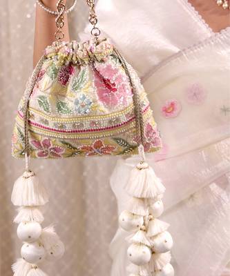 Multicolor floral embroidered potli bag 3