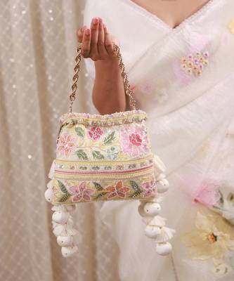 Multicolor floral embroidered potli bag 5