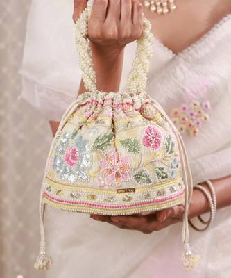 Multicolor floral embroidered potli bag 3