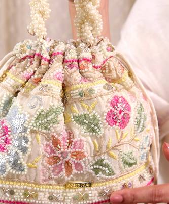 Multicolor floral embroidered potli bag 4