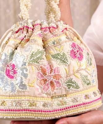 Multicolor floral embroidered potli bag 5